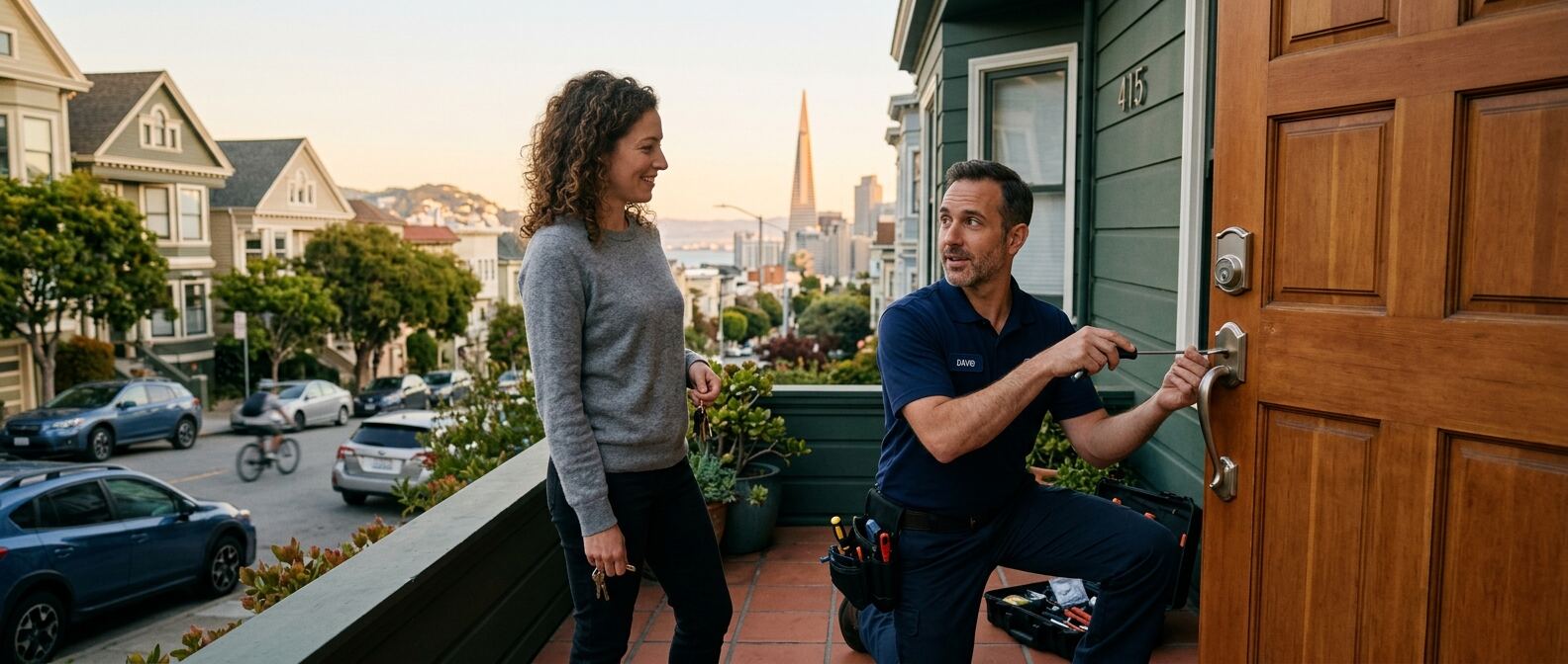 Professional san francisco locksmith technician at work in San Francisco